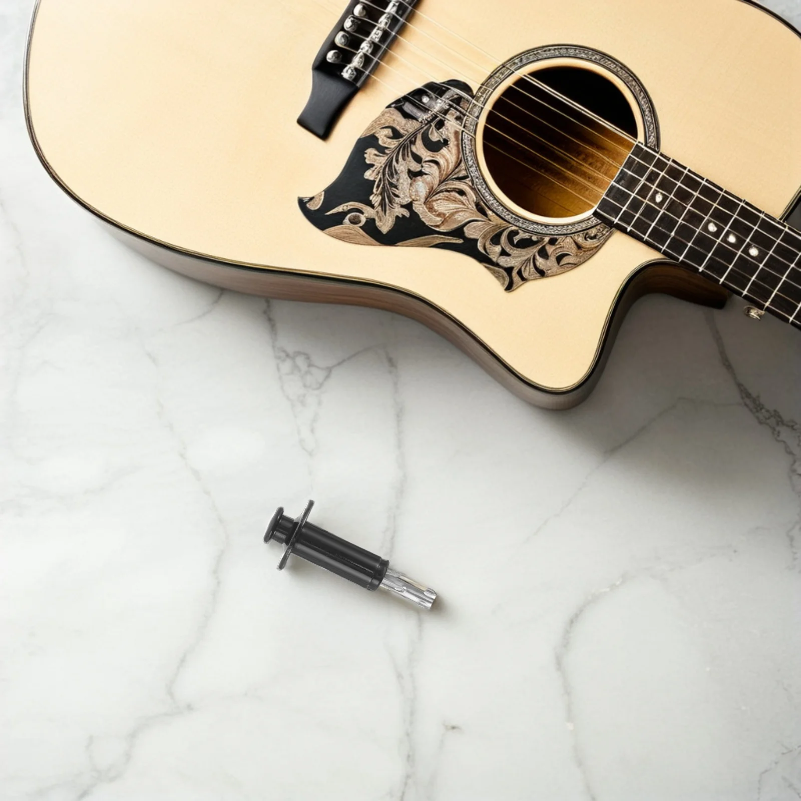 

1Set Acoustic Guitar Accessories Endpin Jack Socket with Built-in Strap Lock Threaded Connector for Dustproof Moisture