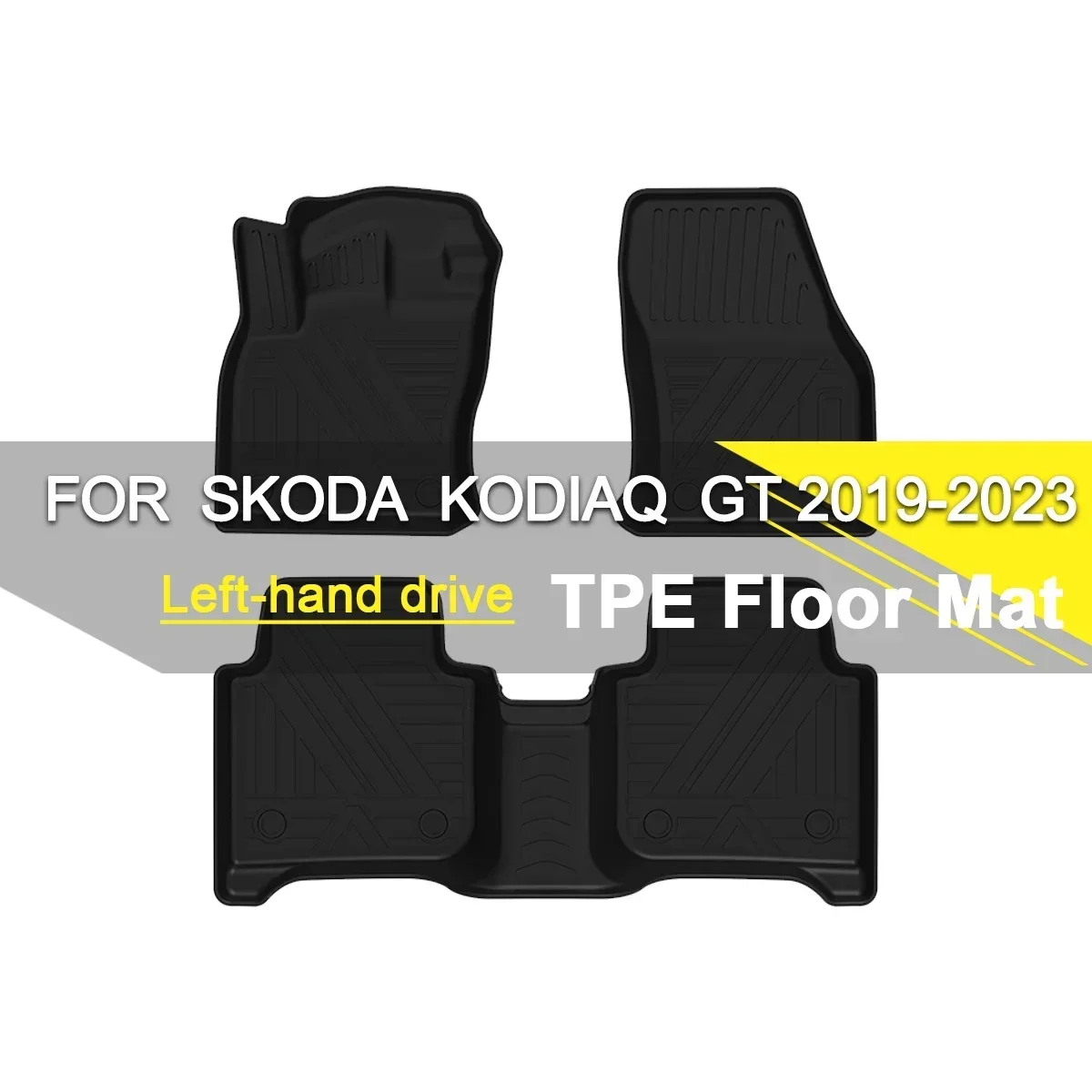

Car Floor Mat TPE Rubber Waterproof Non-Slip Fully Surrounded Refit Left Hand Drive for Skoda Kodiaq GT 2019-2023