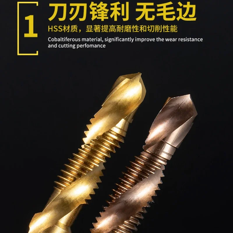 Imagem -05 - Titânio Chapeado Hex Shank Brocas Rosca Hss Metric Tap Cobalto-rolamento Composto m3 m4 m5 m6 m8 M10mechanical Part