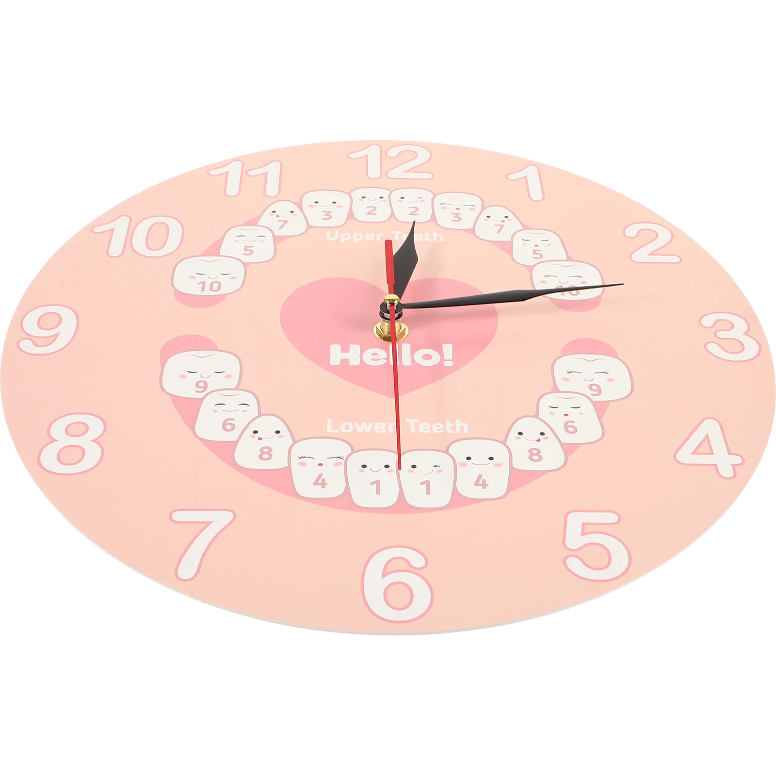 

Baby Teething Sequence Wall Clock Nursery Decor Silent Operation Infant PU Kids Teething Tracker Pendant Clock