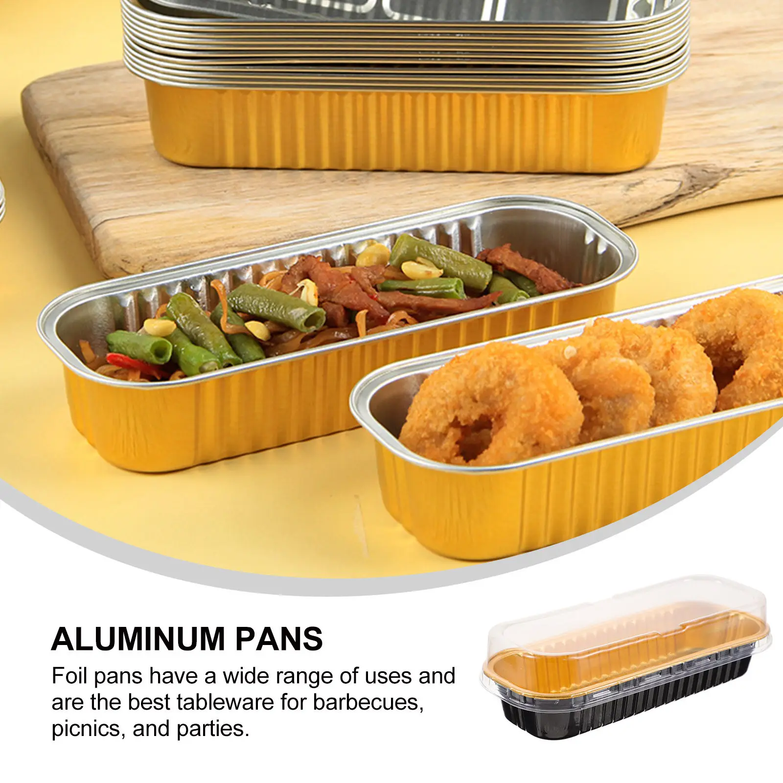 

20Pcs Aluminum Foil Cake Pans with Covers Disposable Baking Boxes for Bread Muffins Storage Ideal for Picnic Party Outdoor