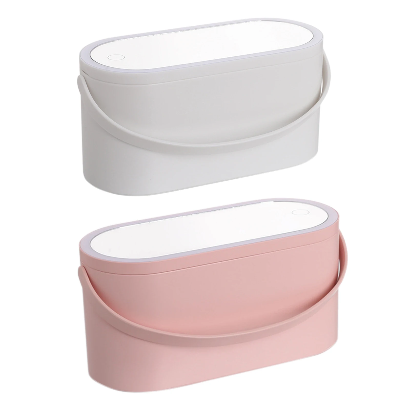 

Portable Makeup Box with Light Up Mirror Cosmetic Storage Box Travel Makeup Case