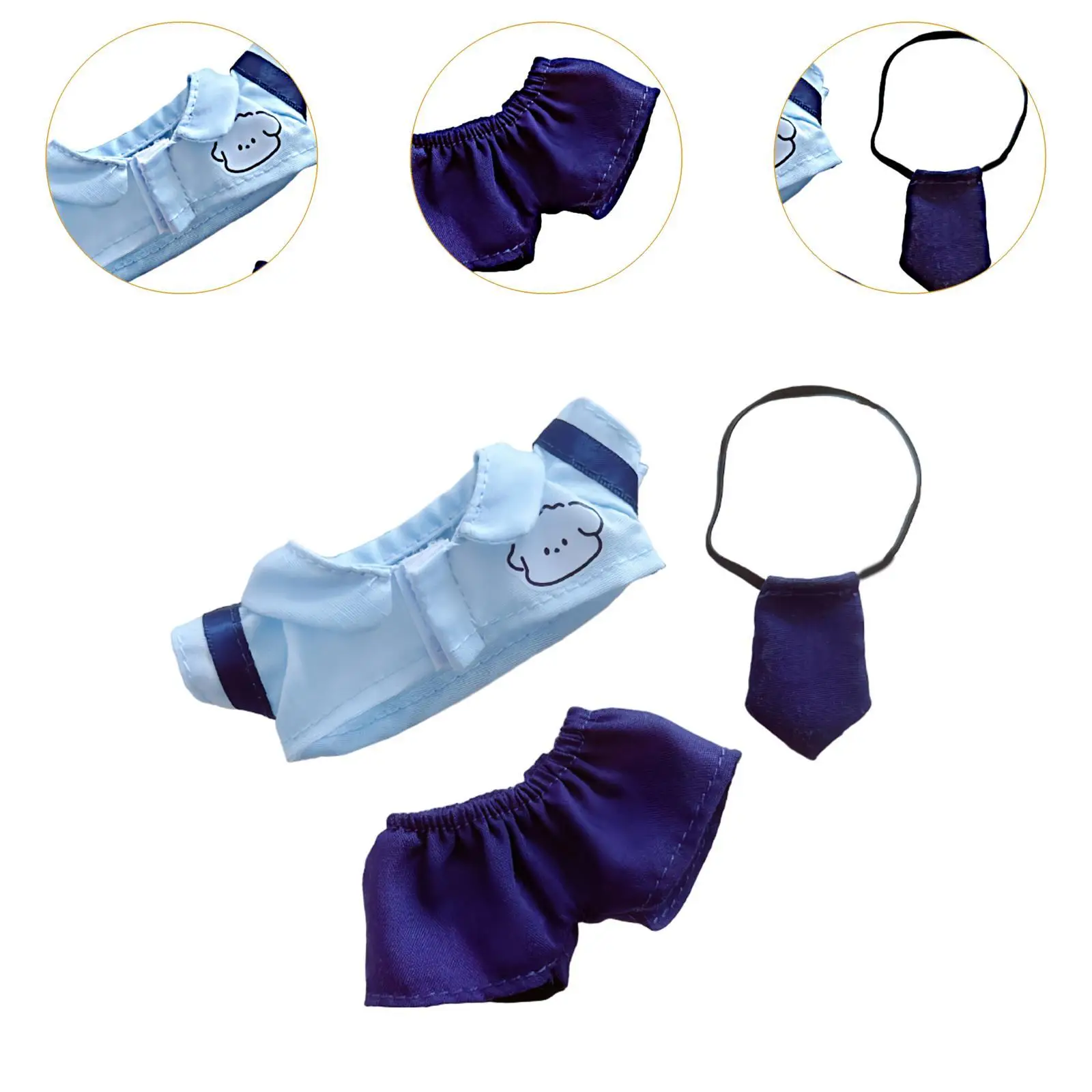 Conjunto de uniforme de ropa de muñeca colgante, disfraz de muñeca, traje de muñeca colgante de 17cm, suministros de bricolaje, juguete de juego de simulación