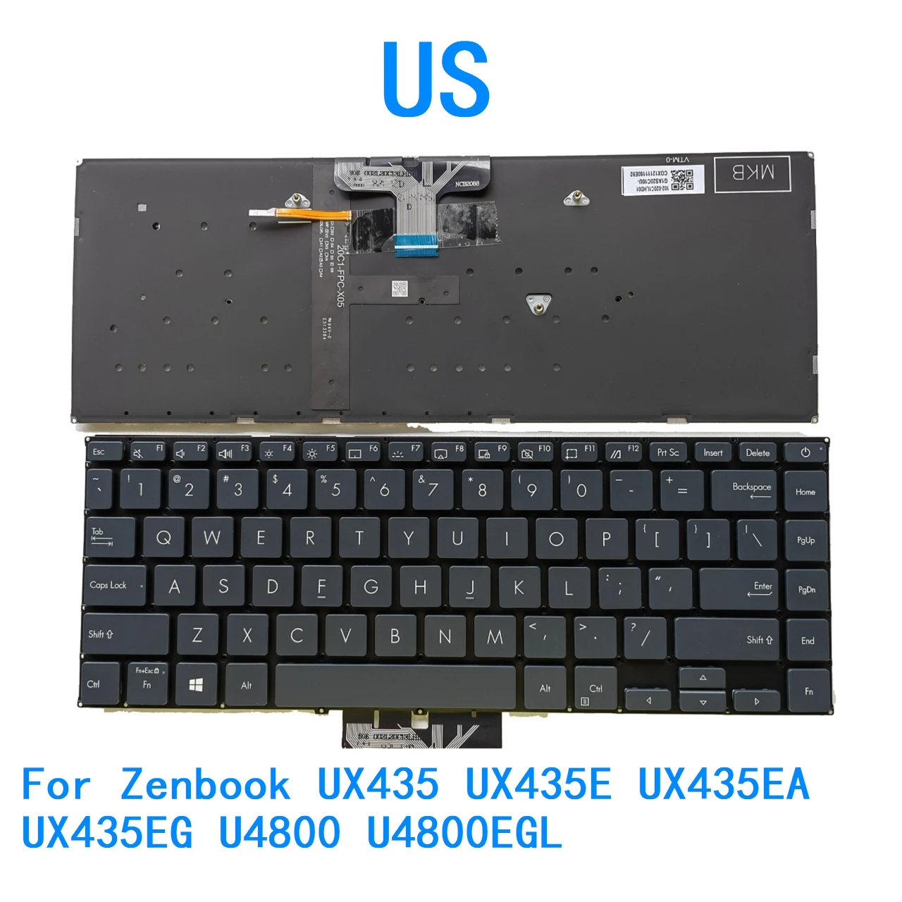 Nuevo teclado retroiluminado en idioma estadounidense para ASUS Zenbook UX435 UX435E UX435EA UX435EG U4800 U4800EGL teclado de repuesto para Notebook