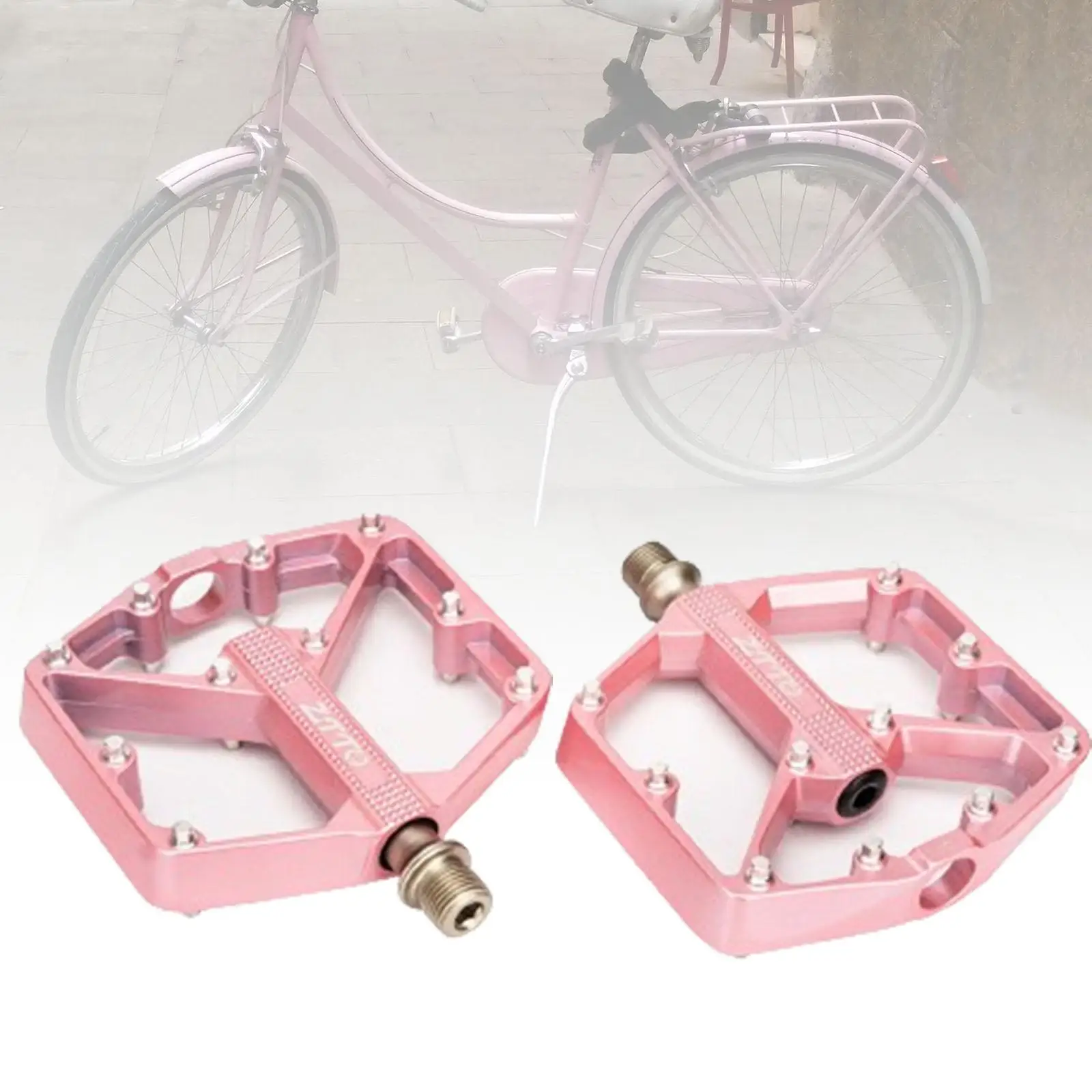 دواسات الدراجة الجبلية، دواسات ركوب الدراجات مضادة للانزلاق مقاس 9/16 بوصة، بديلة باللون الوردي #1