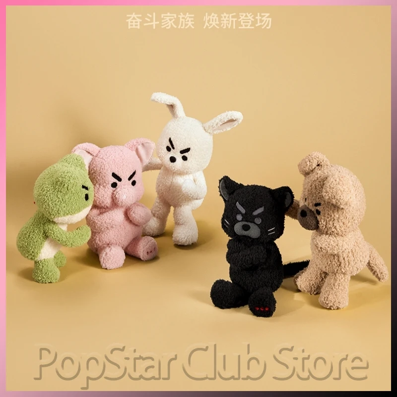 25cm Plush Rabbit Doll Soft Stuffed Angry Expression Optional Posable Skeleton Non Skeleton Cute Home Desktop Decor Surprise Gif