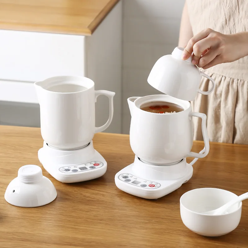 110V Compact Ceramic Slow‑Cooking Vessel, Multi‑Mode Stewing Gadget for Home Porridge & Soup Simmering