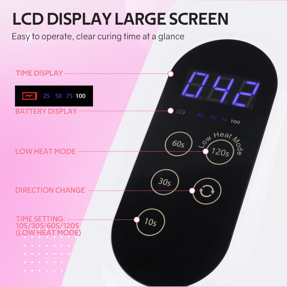 مصباح تجفيف الأظافر اللاسلكي ، 36 مصباح LED ، الأشعة فوق البنفسجية ، جل ، قابل لإعادة الشحن ، لاسلكي ، علاج طلاء سريع ، أدوات مانيكير ، 72 واط