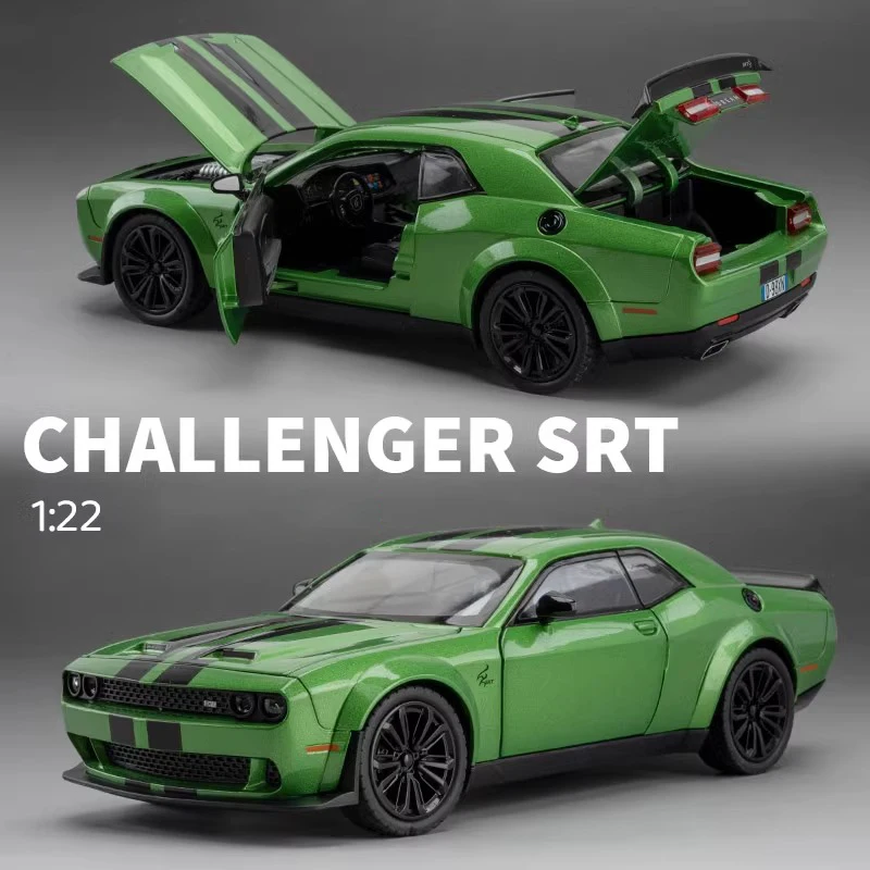 Dodge Challenger Redeye Hellcat-coche deportivo Super Muscle, modelo de coche de aleación de Metal fundido a presión, colección de sonido y luz, regalo de pasatiempos, 1:22