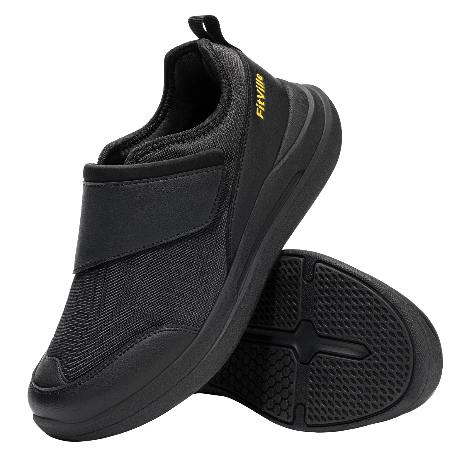 

Fittington Men's Diabetic Shoes For Elder Orthopedics Feet Swollen Anti Slip Wide Walking Shoe Easy To Wear Foot Pain Relief