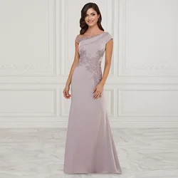 Vestidos de cuello redondo para madre de la novia, sin mangas, línea A, larga, para fiesta de graduación, exquisito vestido de noche largo hasta el suelo, 2022