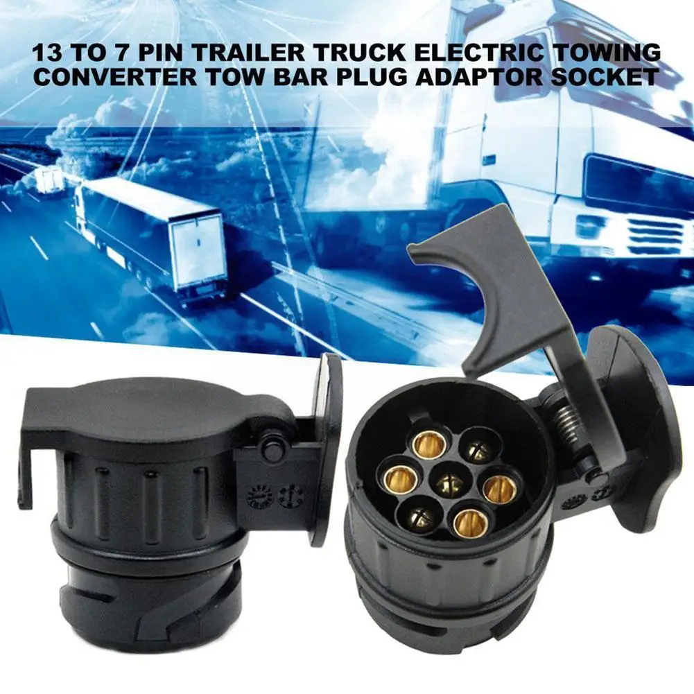 Plug Adapter Trailer Connector, Towbar Plugs, Reboque, Soquete 12V, à prova d'água, Proteger, 13 a 7 Pin