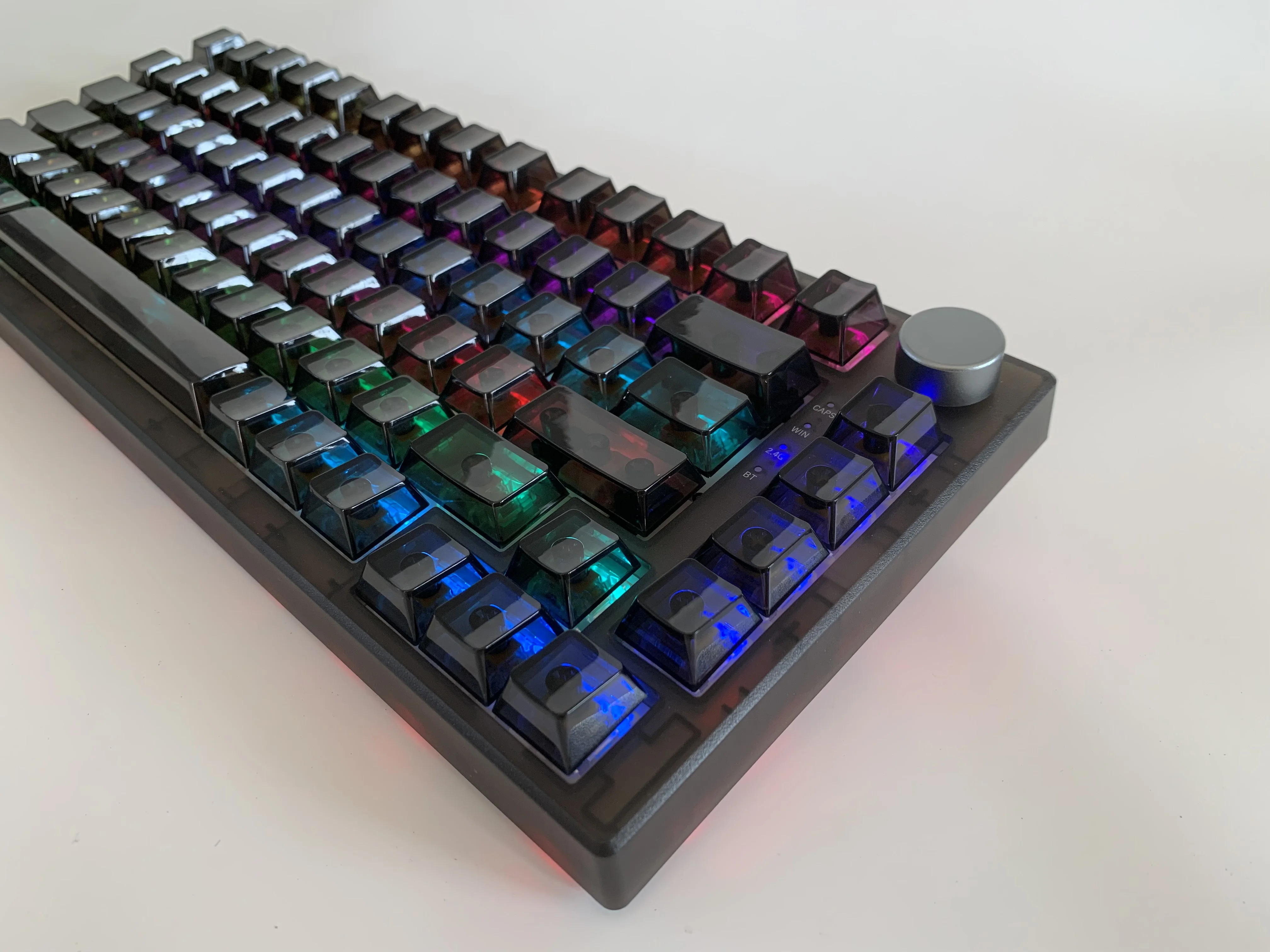 Imagem -04 - Keysland-keycaps Transparentes para Teclado Mecânico Perfil Cereja Pbt Gaming Rgb Clear 61 64 68 75 84 104 Gateron Kailh Box