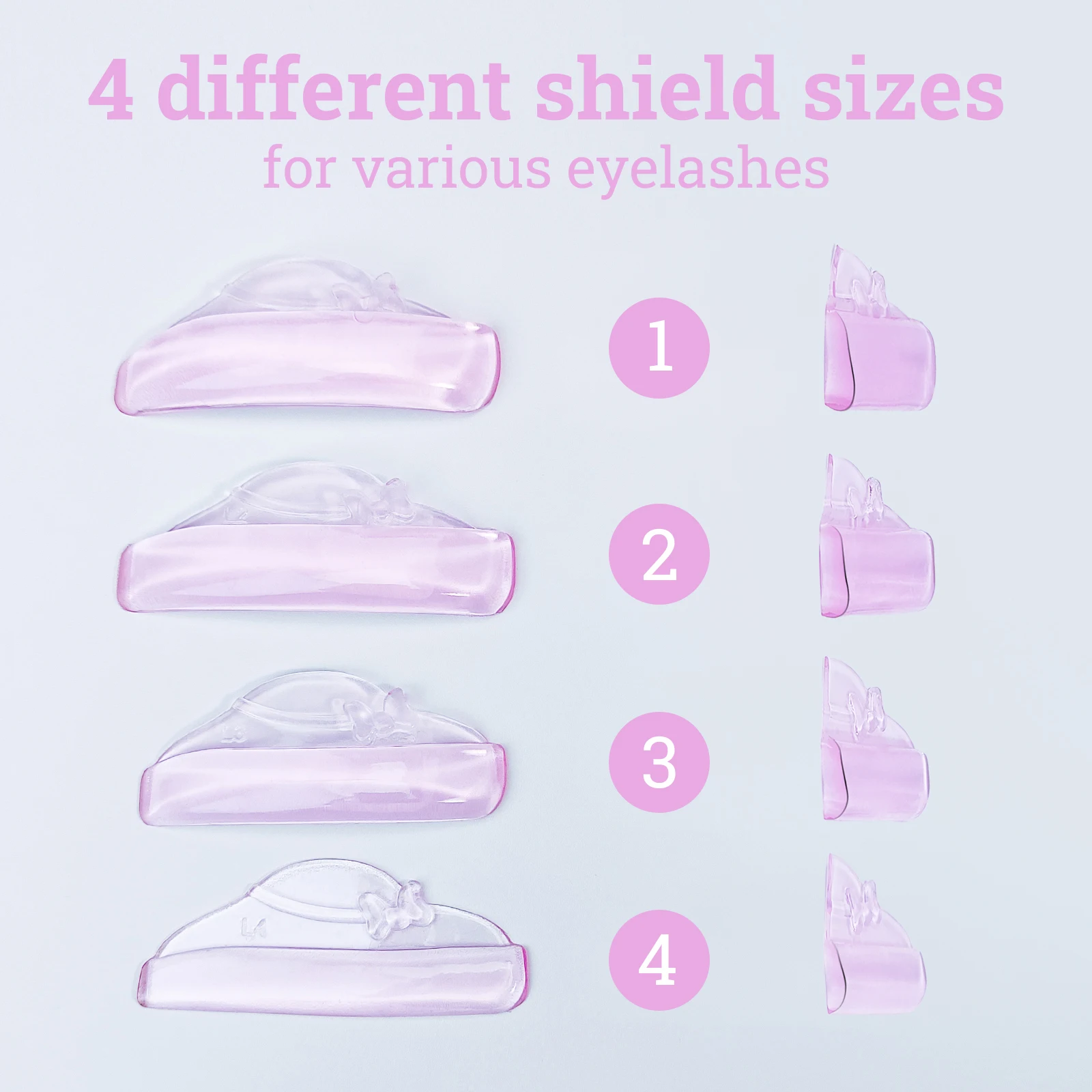 Libeauty 4 Pairs L Curl Silicone Eyelash Perm Rod Lashes Rods Shield Lash Lift Pads Eyelash Perm Curler Accessories Makeup Tools