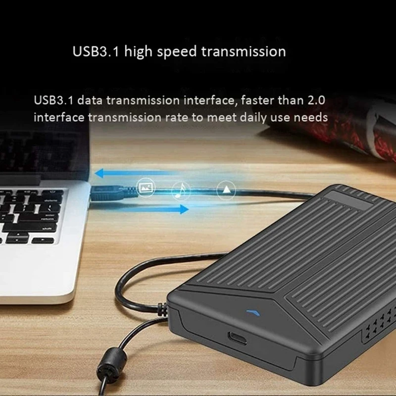 USB 3.1 Mobile Hard Disk Box 2.5 Inch SATA Hard Disk Box SSD Enclosure Support 15Mm Hard Drive For Computer Notebook