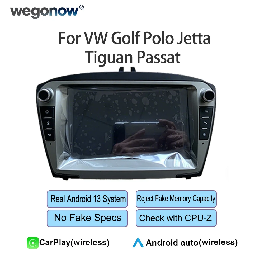 Radio para coche IPS de 8' para VW Golf Polo Jetta Tiguan Passat 12G+256G Carplay Auto Android 13.0 IPS DSP Reproductor de DVD para coche con GPS y mapas