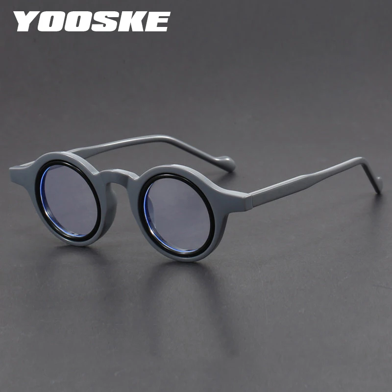 Glasses Frame Transparent Eyepieces Vintage Men Glasses Frame Retro Round Eyeglass Frames for Men Hight-Quality Eyeglasses