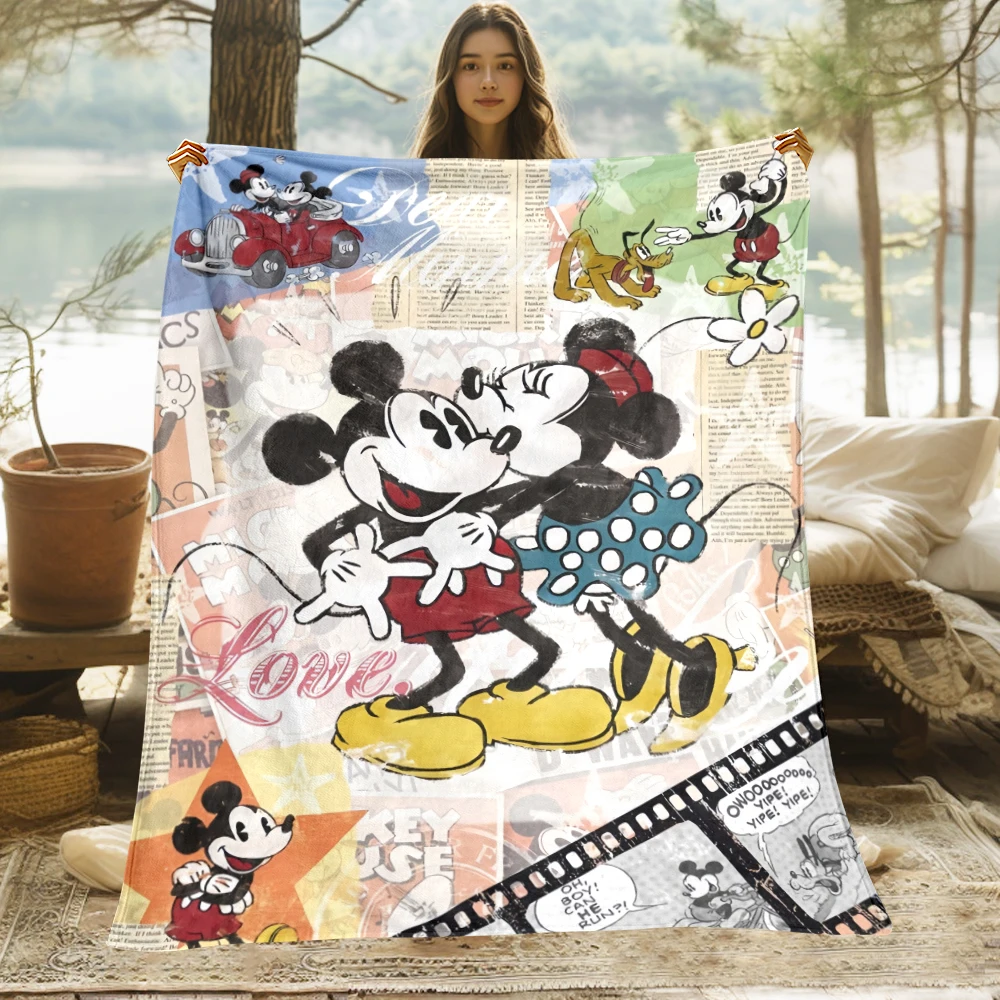 Mickey Mouse Mickey Minnie,beauty Cartoon HD Art Print Blanket.Soft Warm Flannel Bed,Sofa,Blanket.Gifts,Picnics,Trips,Blankets