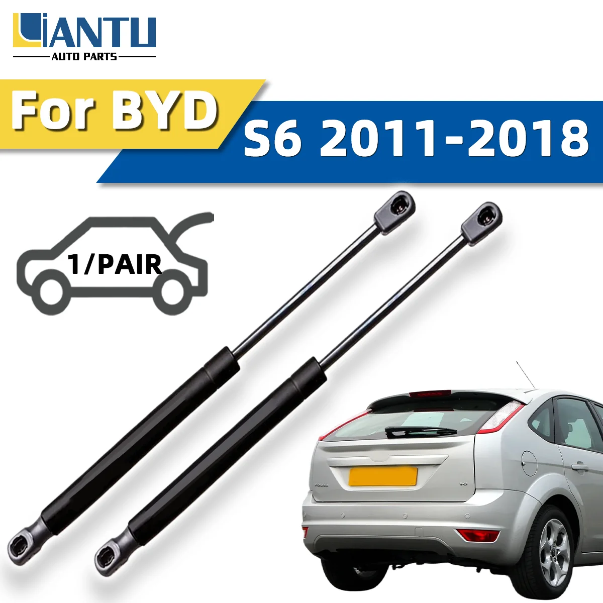 

1pair Front Hood Gas Struts Spring Bar Support Rod Fit For BYD S6 2011-2018 Hood Lift Support Rod OE S66309110 Colorful Style