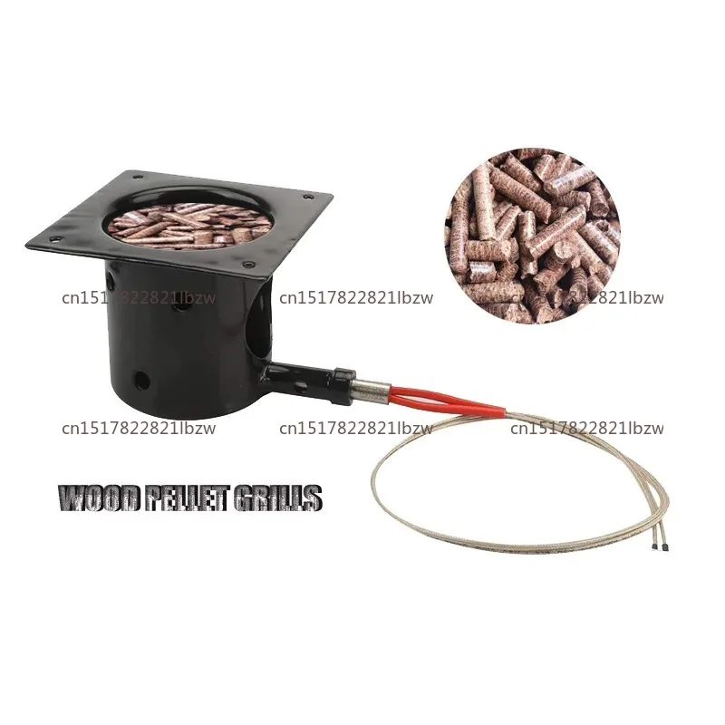 250W Pellet Grill Hopper and Burner Assembly Kit Electric Wood Pellet Smoker Grill DIY Wood Pellet Box Accessories