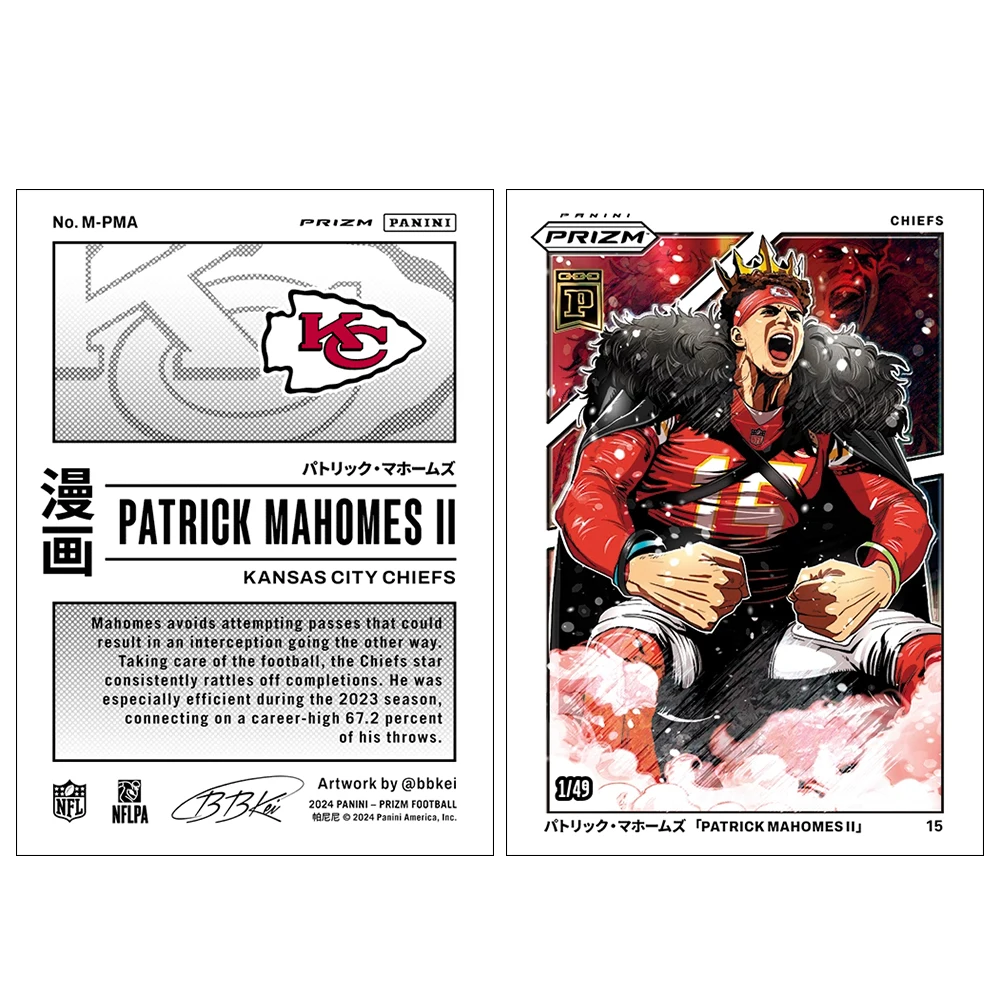 PANINI 2024 PRIZM FOOTBALL patrick mahomes jayden daniels macarthy Laserowe karty kolekcjonerskie DIY domowe prezenty świąteczne dla chłopców