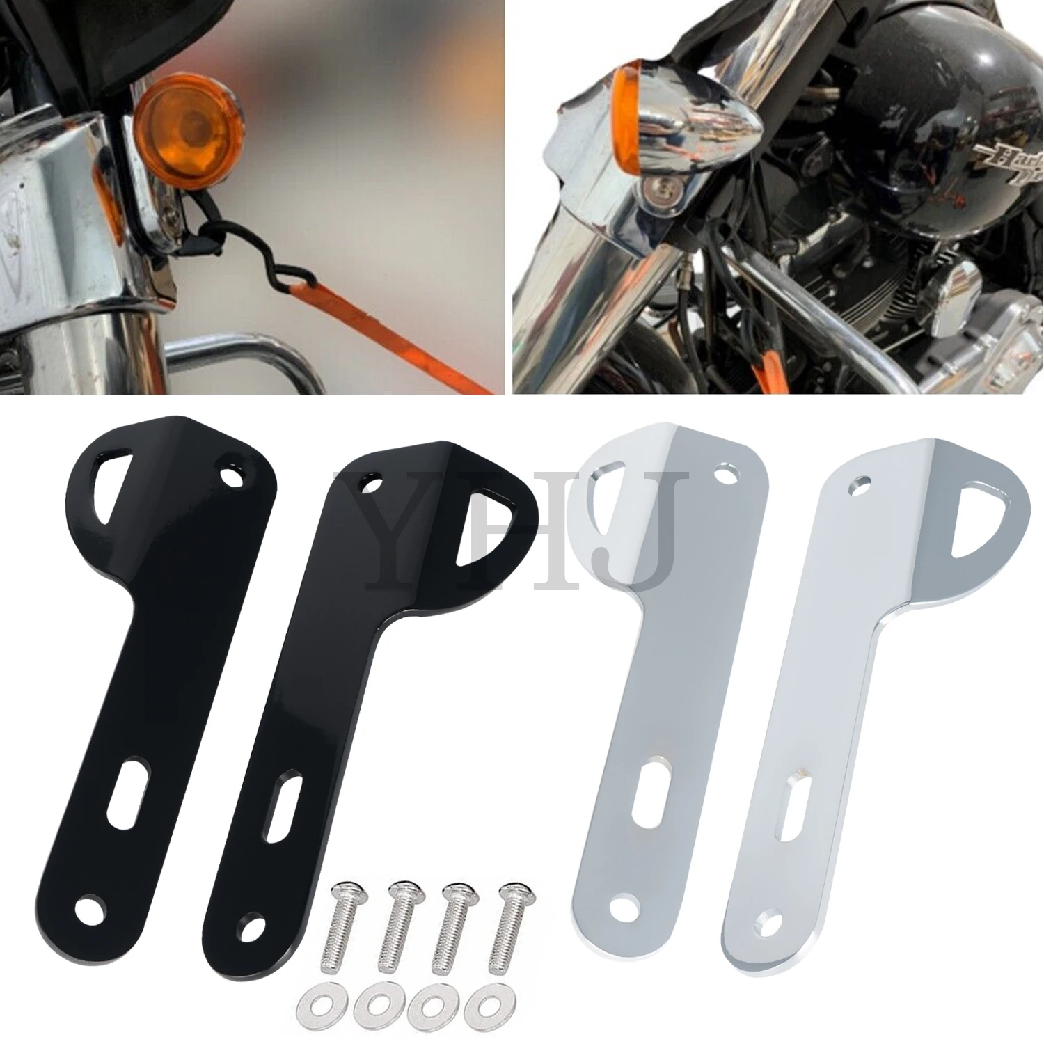 

Motorcycle Front Fork Tie-Down Mount Brackets Kit For Harley Touring CVO Limited FLHTKSE Electra Glide Police FLHTP 1993-2022