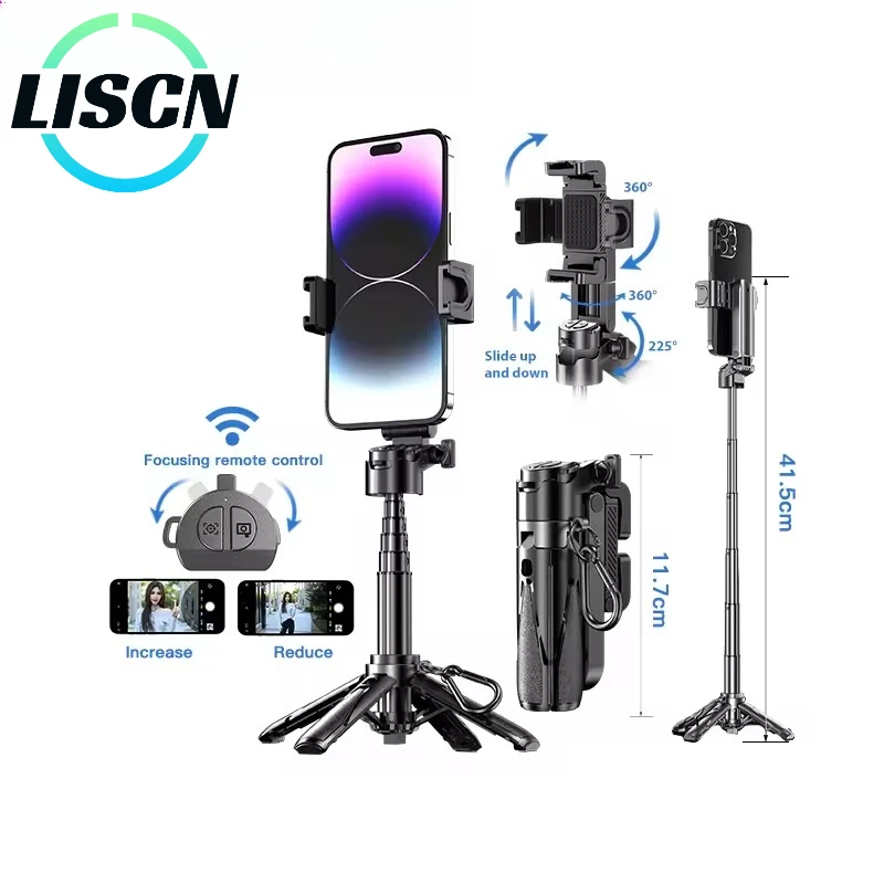 

LISCN P15MINI T зум-объектив, палка для селфи, штатив, портативный ручной держатель для телефона с функцией вращения, небольшой размер хранения