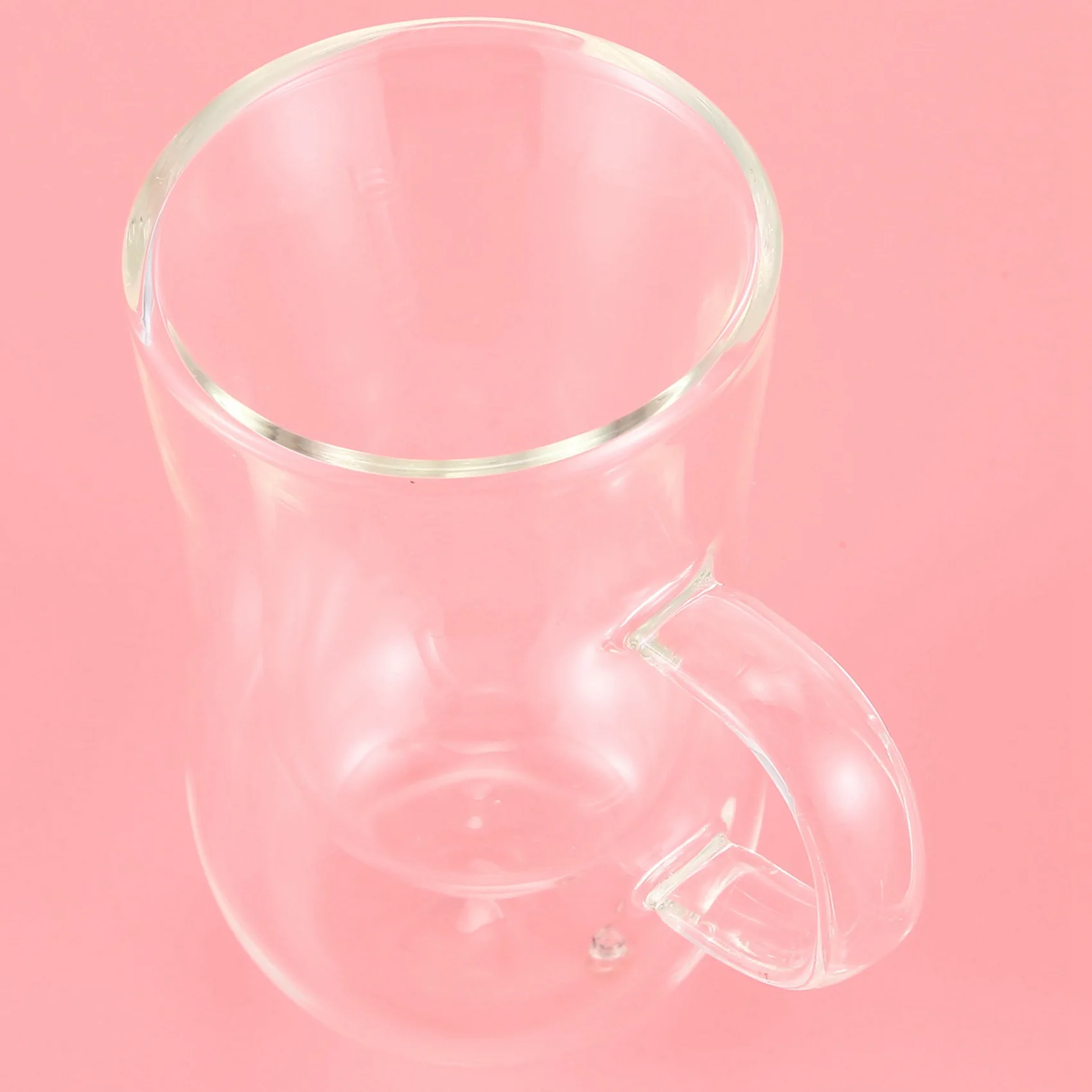 

ELEG-3X 80Ml European Double Coffee Mug Heat-Resistant Double Glass Cappuccino Cup Milk Cup With Handle