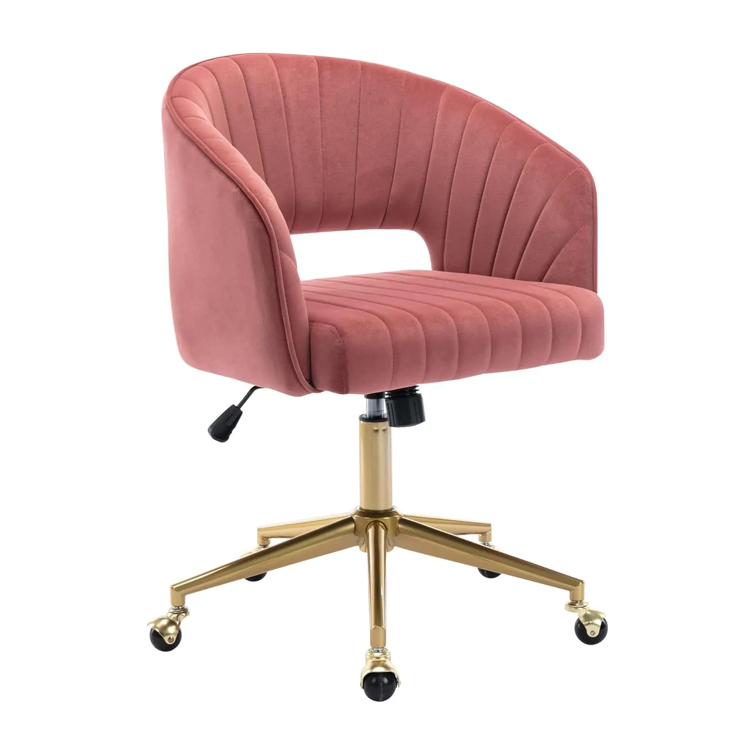 

Home Office Chair Swivel Velvet Desk Chair Accent Armchair Upholstered Modern Tufted Chairs with Gold Base