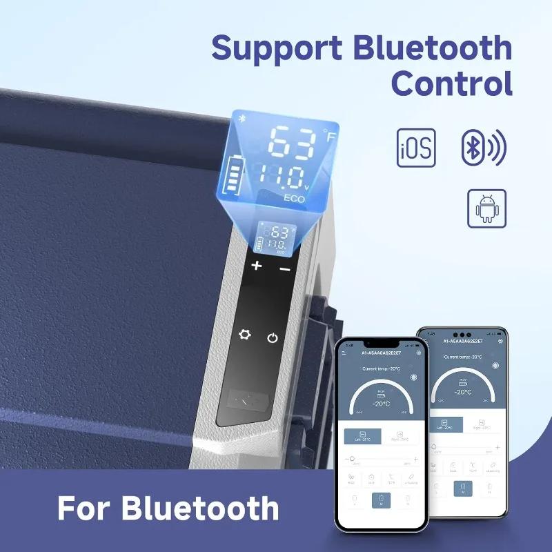 BODEGACOOLER Frigorifero per auto da 12 Volt, frigorifero per auto da 64 Quart (60 L) a zona singola, controllo APP per congelatore portatile da 12 V