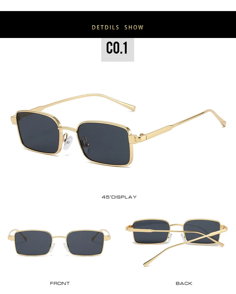 2025, vereinfachte rechteckige Sonnenbrille für Herren und Damen, Y2K-Legierung, Uv400, lässig, modisch, neue Sonnenbrille – Detail 7