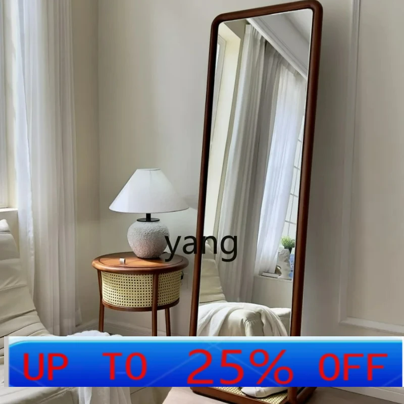 

LTT new medium and retro dressing mirror full body floor fitting rattan solid wood home
