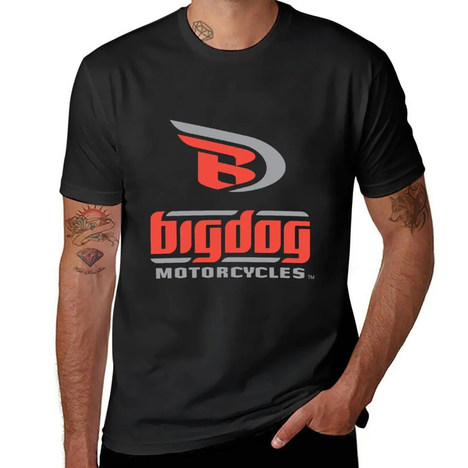 New Big Dog Motorcycle T-Shirt graphics t shirt T-shirt short funny t shirts man clothes t shirts for men cotton