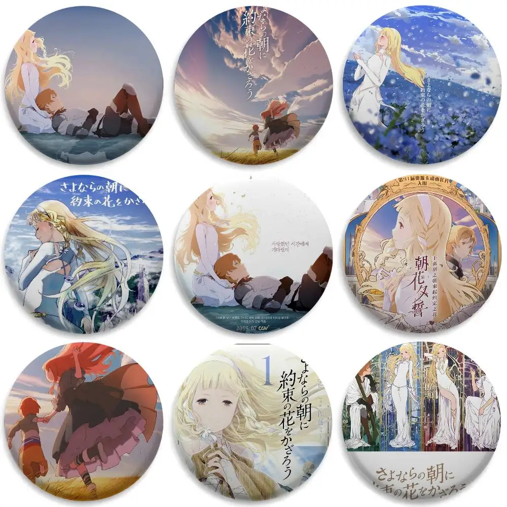 

Maquia When Promised Flower Badges Round Exquisite Badge Brooches Creative Pins For Clothes Hat Backpack Gift Accessories