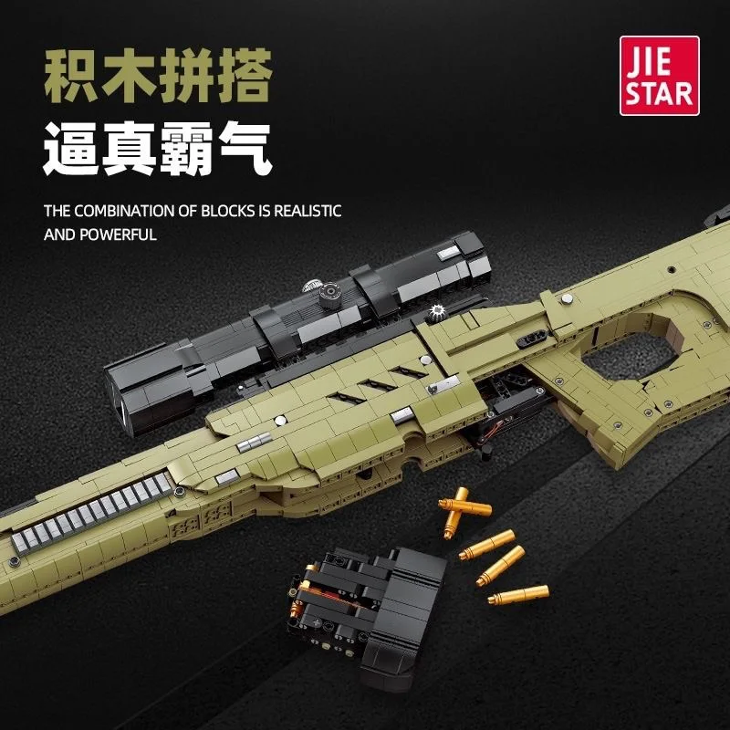 58022 Sniper rifle model figurine Block Gun Series Type Creative Bricks Decoraiton Toys For Children Adult Gifts static Boy's Gi