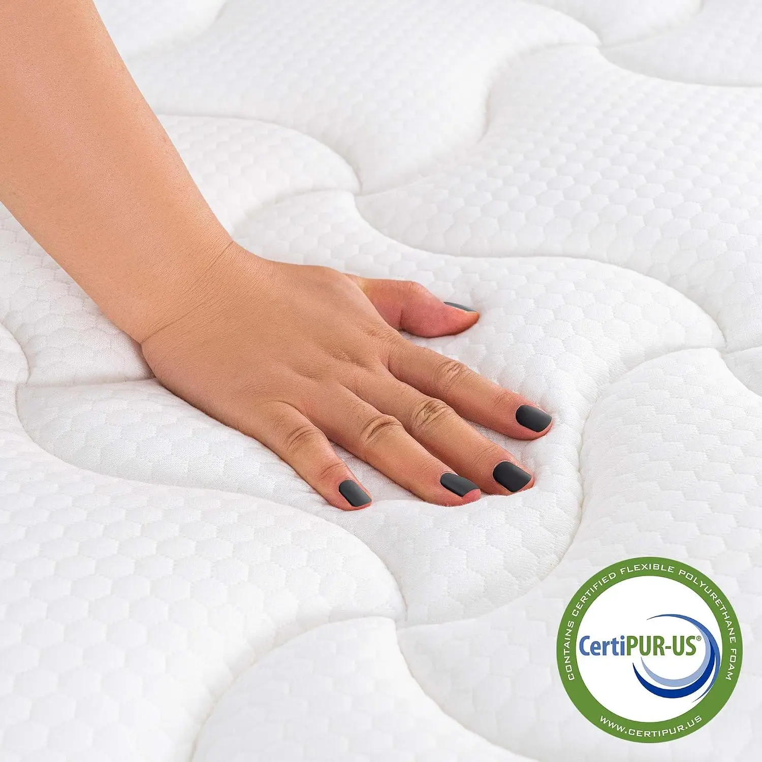 Full  Top Hybrid Mattress in a Box Medium FirmSoft Breathable Pressure Relief Memory Foam Pocket Innerspring Bed, Customized