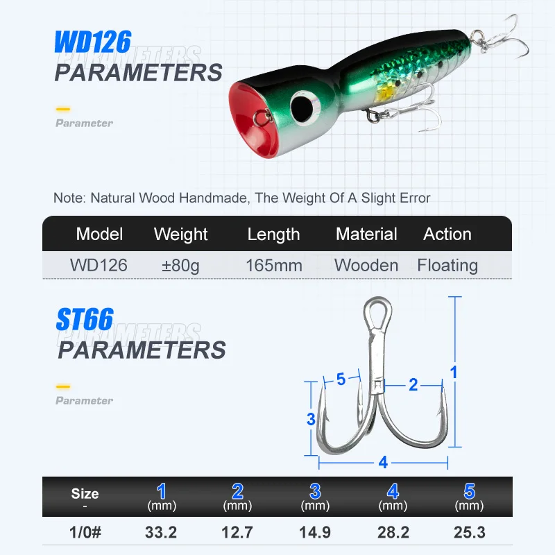 Popper Madera Obsession WD126 – Señuelo de Superficie para Lucio - imagen 4