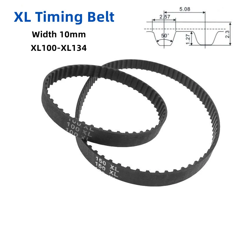 XL Timing Belt XL100 102 104 106 108 110 112 114 116 118 120 122~XL134 Belt Teeth Pitch 5.08mm Width 10mm for XL Timing Pulley