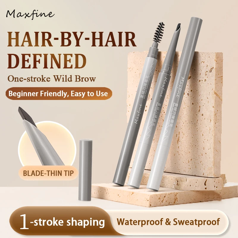 Waterproof Triangle Blade Eyebrow Pencil Create Individual Bristle Effect Sweatproof Long Wearing Eyebrow Pencil For Defined Wil