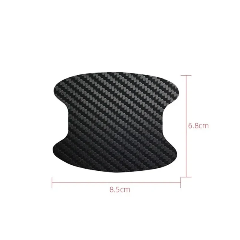 SEAMETAL 4Pcs Car Styling Mouldings Sticker Car Door Stickers Carbon Fiber Scratches Resistant Cover Auto Handle Protection Film