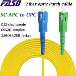 G65OJ-Câble Fibra Optica 3.0mm, OEM SC APC SC UPC, Raccordement Fibre Optique Monomode, Jaune