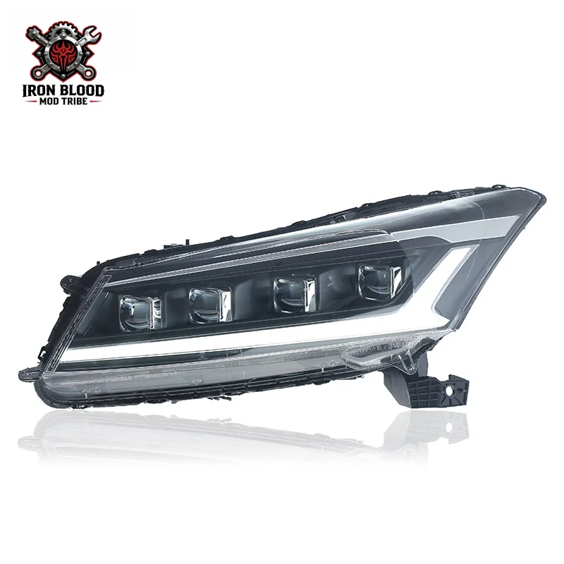 Suitable for 2008-2013 Honda Accord headlight assembly modification with 8th generation LED lens daytime running lights and sequ