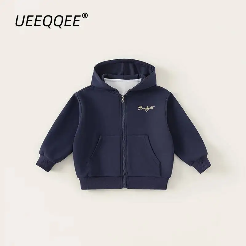 

Spring Autumn Children Hoodies 5-14Y Boys Letter Pocket Zipper Hooded Sweatshirts Coats Tops Preteen Outerwear For Kids Clothing