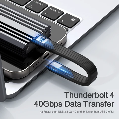 Портативный USB 4 кабель-адаптер с быстрой зарядкой 240 Вт и Thunderbolt 4/3 — пример использования