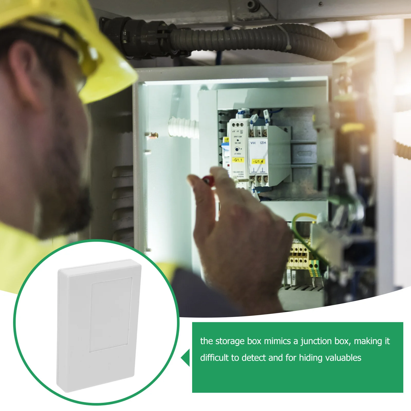 1 قطعة صندوق تخزين مخفي حاوية تقاطع سرية للأشياء الثمينة المحمولة البلاستيك الضميمة مقصورة سرية المال المخفي #3