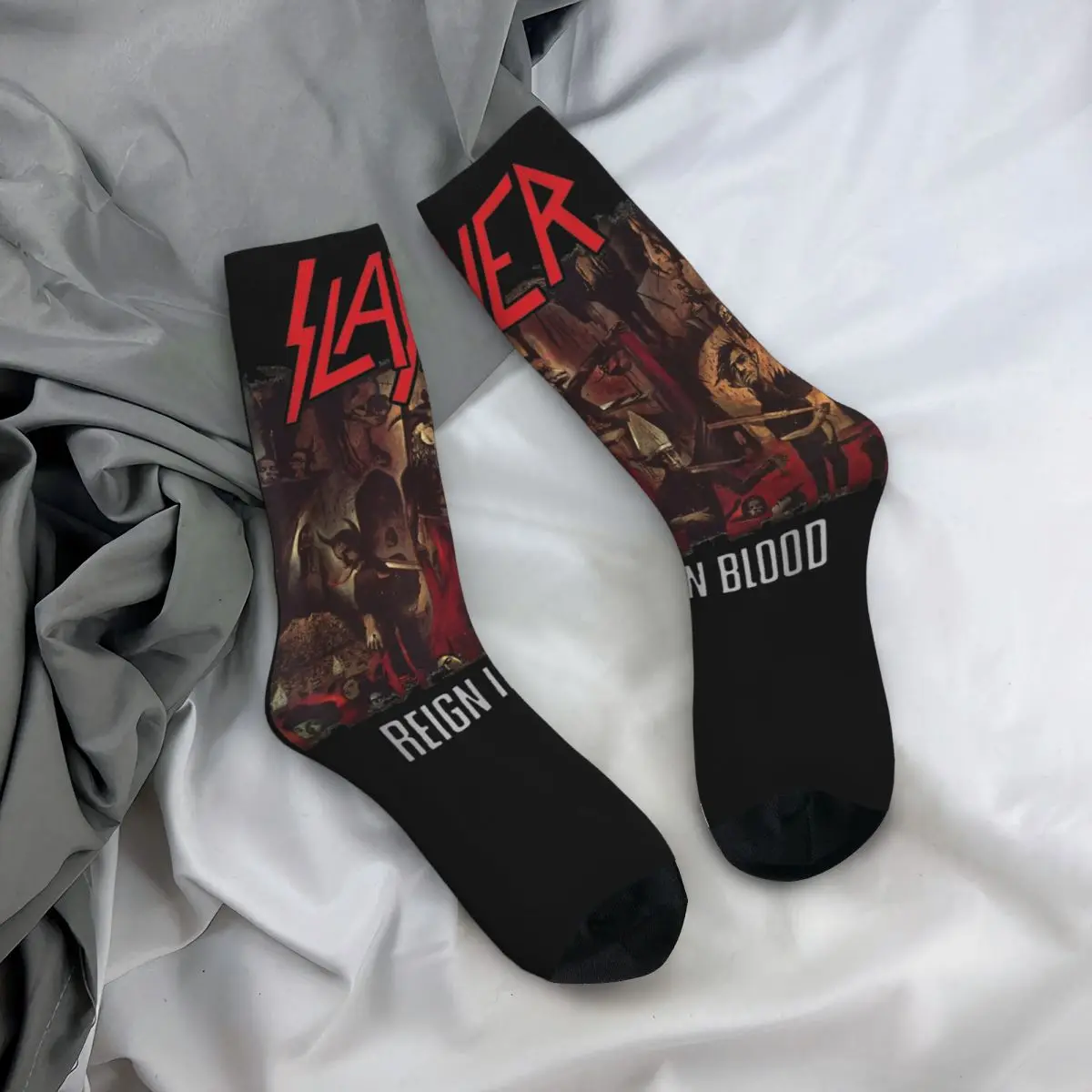 Winter Warm Fashion Unisex Slayer Band Socks Non-slip Football Socks