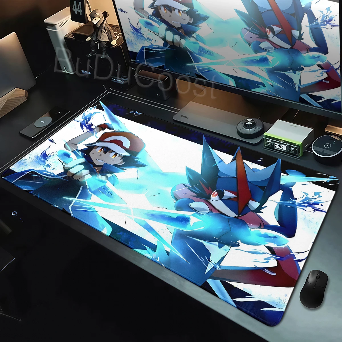 Mauspad Pokemon Greninja Ash Ketchum Gaming Gummi Anti-Rutsch-Schreibtischunterlage Gamer Tastaturunterlage Anime Büro PC Zubehör Spielmatte
