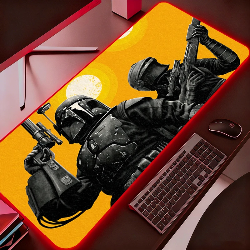 

RGB Large E-sports Star Wars Mouse Pad Smooth Flexible Rubber Gamer PC Computer Keyboard Backlight LED Mosuepad Durable