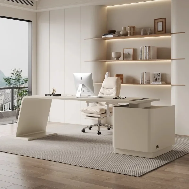 French style, cream style, desk, high-end design sense, light luxury, office computer desk