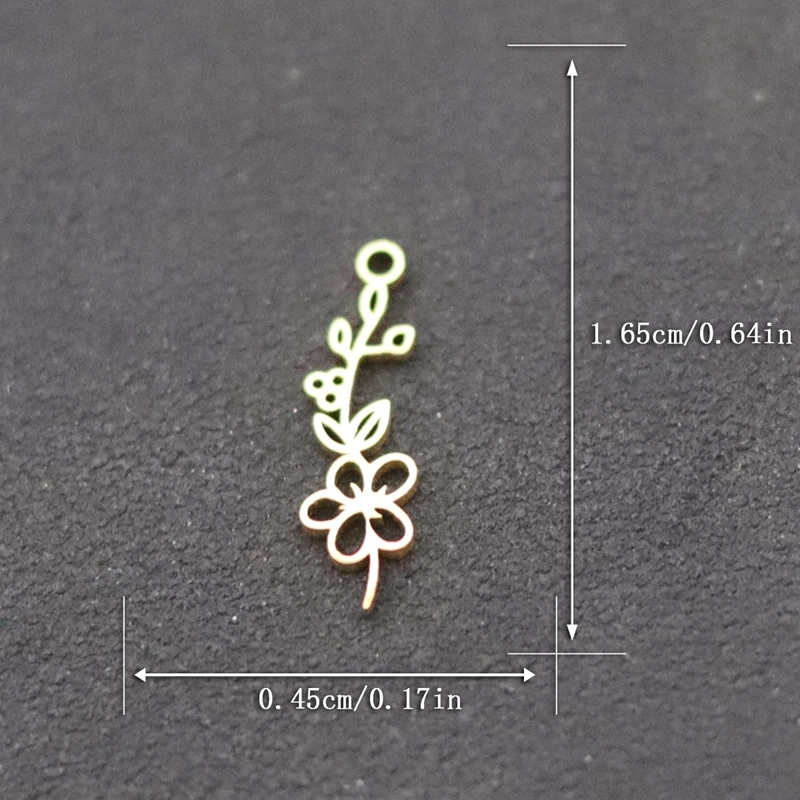 3pcs 12 Birth Month Flower DIY Pendant Stainless Steel Charm for Necklace Bracelet Earring Jewelry Making